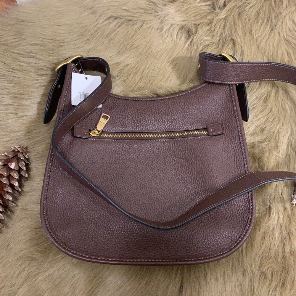 🔥SOLD🔥COACH pebbled leather saddle zip top Crosby - Picture 1 of 16